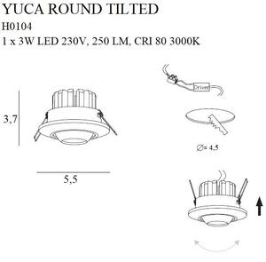 Wpust lampa sufitowa YUCA ROUND TILTED oczko LED 3W 3000K białe - biały
