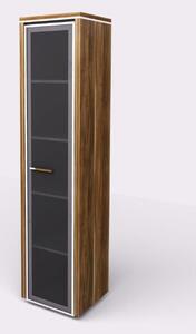 Szafa - szklane drzwi, 399 x 425 x 1965 mm, szary
