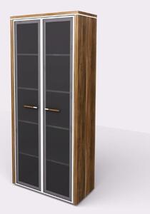 Szafa - szklane drzwi, 798 x 425 x 1965 mm, szary