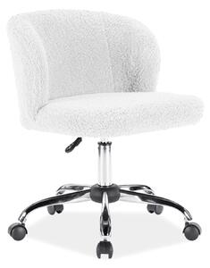 Krzesło obrotowe Dolly tapicerowane tkaniną typu baranek