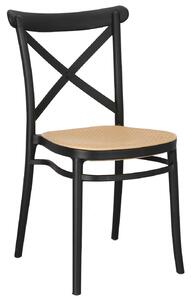 Krzesło z tworzywa w imitacji plecionki wiedeńskiej Moreno