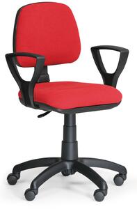 Biurowe krzesło MILANO z podłokietnikami - czerwone