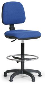 Krzesło biurowe MILANO z podnóżkiem, podwyższone, ślizgacze, czarne