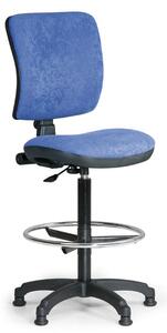 Krzesło biurowe MILANO II bez podłokietników, podwyższone, stały kontakt, ślizgacze, niebieskie
