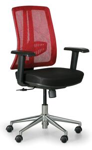 Krzesło biurowe HUMAN, czarne/czerwone