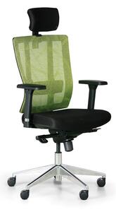 Krzesło biurowe METRIM, czarny/zielony