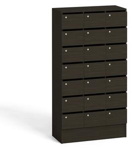 Szafa schowkowa/pocztowa, 21 skrytek, wenge