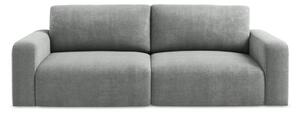 Szara rozkładana sofa ze schowkiem z tkaniny szenilowej 252 cm Kona – Makamii