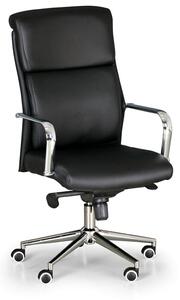 Krzesło biurowe Viro, skóra, czarny