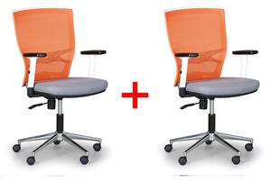 Krzesło biurowe HAAG 1+1 GRATIS pomarańczowo/ szare