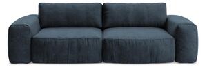 Ciemnoniebieska rozkładana sofa z tkaniny szenilowej 275 cm Kuki – Makamii
