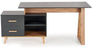 Duże biurko z komodą SERGIO XL antracyt / dąb