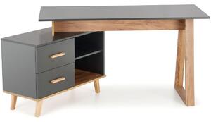 Duże biurko z komodą SERGIO XL antracyt / dąb