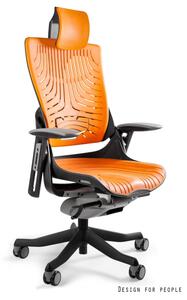 Fotel biurowy WAU 2 czarny/pomarańczowy elastomer UNIQUE