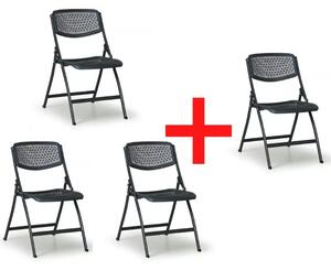 Składane krzesło CLICK 3+1 GRATIS, czarne