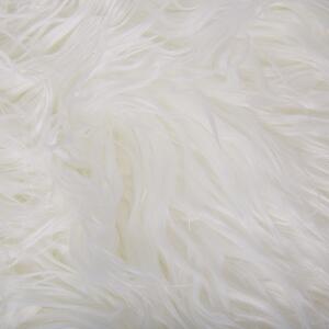 Koc biały włochaty puszysty do sypialni do salonu narzuta na łóżko 200 x 220 cm Delice Beliani