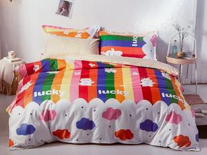 Bawełniana pościel do łóżeczka ZAJĄCZEK LUCKY kolorowa