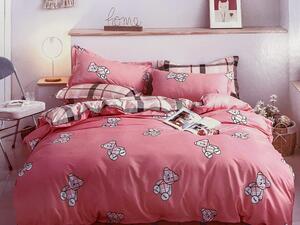 Bawełniana pościel do łóżeczka MIŚ LOVELY BEAR różowa