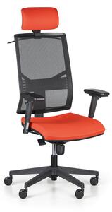 Antares Krzesło biurowe OMNIA z podpórką głowy, pomarańczowe