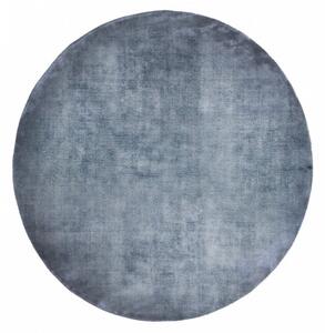 Dywan LINEN DARK BLUE OKRĄGŁY ręcznie wykonany gęsty gładki