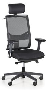 Antares Krzesło biurowe OMNIA z podpórką głowy, czarny