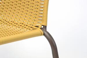 Zestaw 4 sztuk krzeseł ogrodowych wyplatanych pilirattanem - beżowe