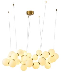 Modernistyczna lampa wisząca CORALLI DP0254-1000 szklane kule mosiądz