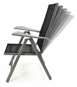 Krzesło aluminiowe rozkładane ogrodowe Garth czarne
