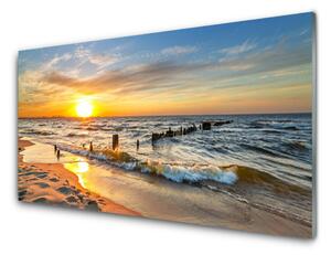 Obraz Szklany Morze Zachód Słońca Plaża