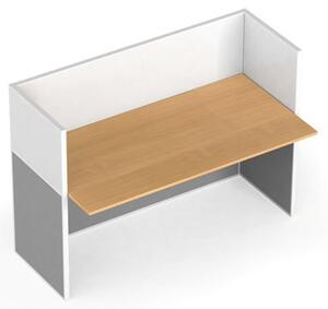 Zestaw parawanów biurowych ze stołem prostym PRIMO, magnetyczny, 1 miejsce, brzoza
