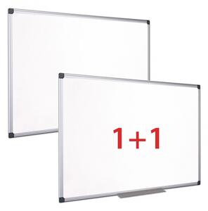 Biała tablica do pisania ścienna, magnetyczna, 1200 x 900 mm, 1+1 GRATIS
