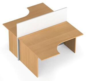 Zestaw parawanów biurowych ze stołem ergonomicznym, magnetyczny 2 miejsca, brzoza
