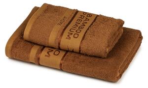 Komplet Bamboo Premium ręczników brązowy, 70 x 140 cm, 50 x 100 cm