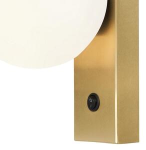 Loftowa lampa ścienna GIGI 50905105 okrągły kinkiet biały mosiądz - mosiądz