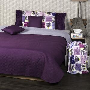 Narzuta na łóżko Doubleface fioletowy/jasnofioletowy, 220 x 240 cm, 2x 40 x 40 cm