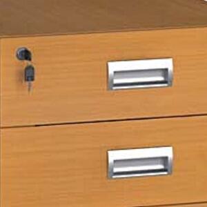 Kontenerek biurowy na kółkach PRIMO, 4 szuflady, szary / buk