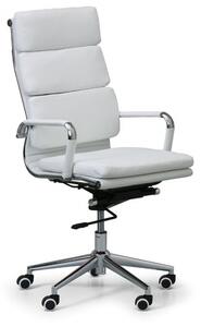Krzesło biurowe KIT, skóra, biały