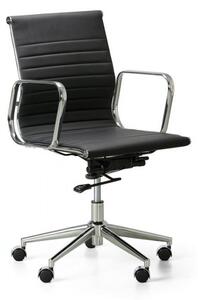 Krzesło biurowe STYLE S, skóra, czarny