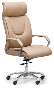 Krzesło biurowe LUX, skóra, beżowy