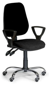 Krzesło biurowe COMFORT z podłokietnikami - czarny