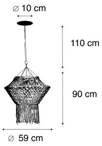 Wiejska lampa wisząca makrama 90 cm - sznurek Oswietlenie wewnetrzne