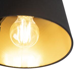 Plafon / Lampy sufitowe klosz bawełniany czarno-złoty 20cm - Combi czarny Oswietlenie wewnetrzne