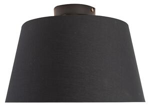 Lampa sufitowa z bawełnianym kloszem czarny ze złotem 32 cm - Combi czarny Oswietlenie wewnetrzne