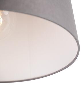 Plafon / Lampy sufitowe biały klosz ciemnoszary 35cm - Combi Oswietlenie wewnetrzne