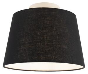 Plafon / Lampy sufitowe biały klosz czarny 25cm - Combi Oswietlenie wewnetrzne