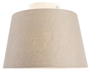 Plafon / Lampy sufitowe biały klosz szarobrązowy 25cm - Combi Oswietlenie wewnetrzne