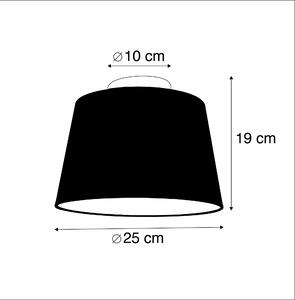 Plafon / Lampy sufitowe biały klosz czarny 25cm - Combi Oswietlenie wewnetrzne