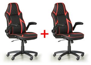 Krzesło biurowe GAME, 1+1 GRATIS, czarny/czerwony