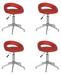 Obrotowe krzesła stołowe, 4 szt., winna czerwień, ekoskóra
