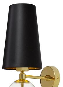Dekoracyjna lampa ścienna COCO 21072102 czarna ze szklaną kulą - czarny